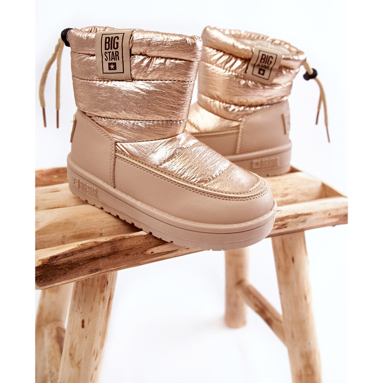 Children's snow boots Big Star KK374221 Beżowo-Złote beige 2 Children's snow boots Big Star KK374221 Beżowo-Złote beige 2