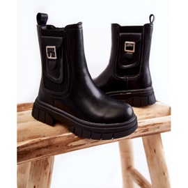 Girls' High Leather Boots Black Shelby 2
