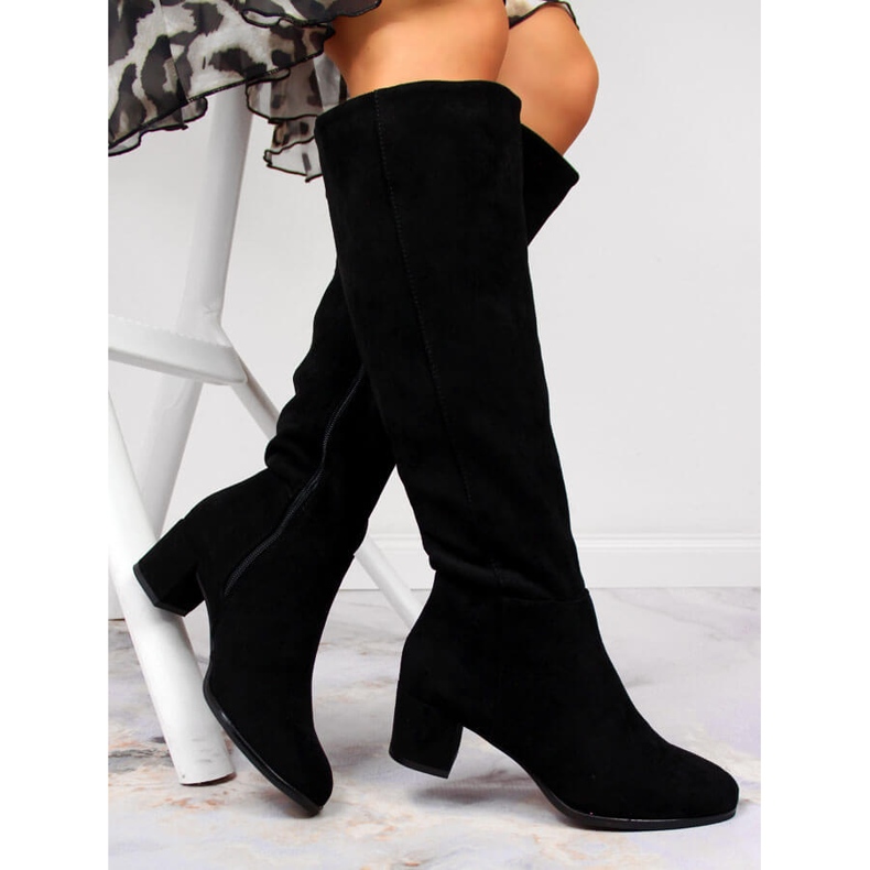 Black Sergio Leone warm women's boots on the post 1