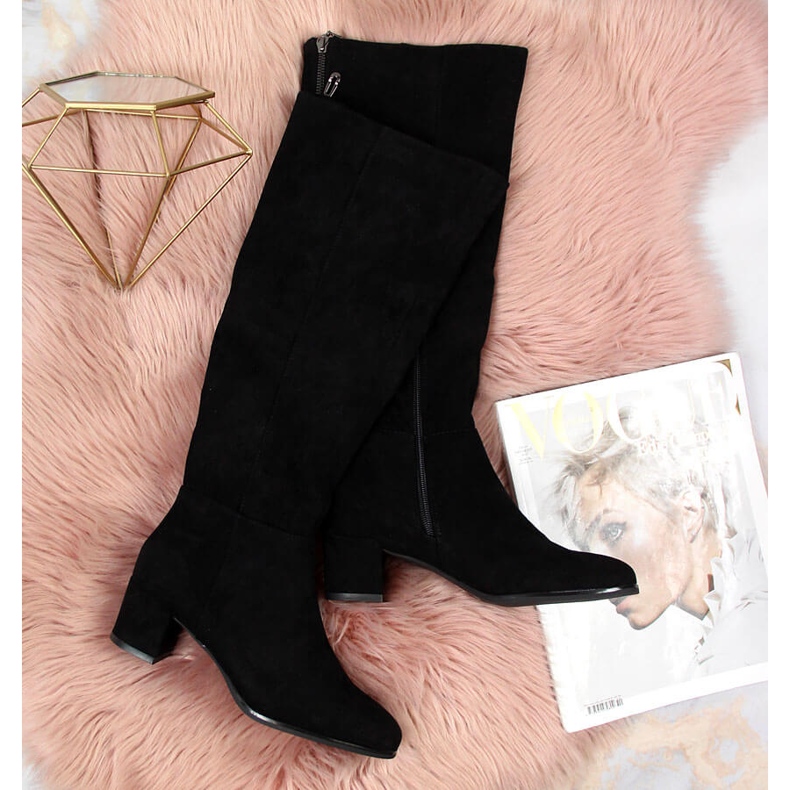 Black Sergio Leone warm women's boots on the post 2