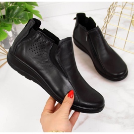 Black Helios 566 comfortable leather women's boots 2