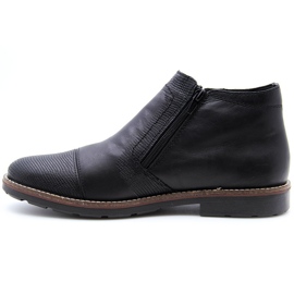 Rieker 35381-00 insulated leather boots for men black 1