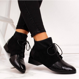 Women's boots insulated black snake skin Filippo 1