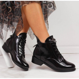Women's black insulated patent black Filippo boots 1