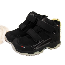 Boys' black Velcro waterproof snow boots from American Club 2