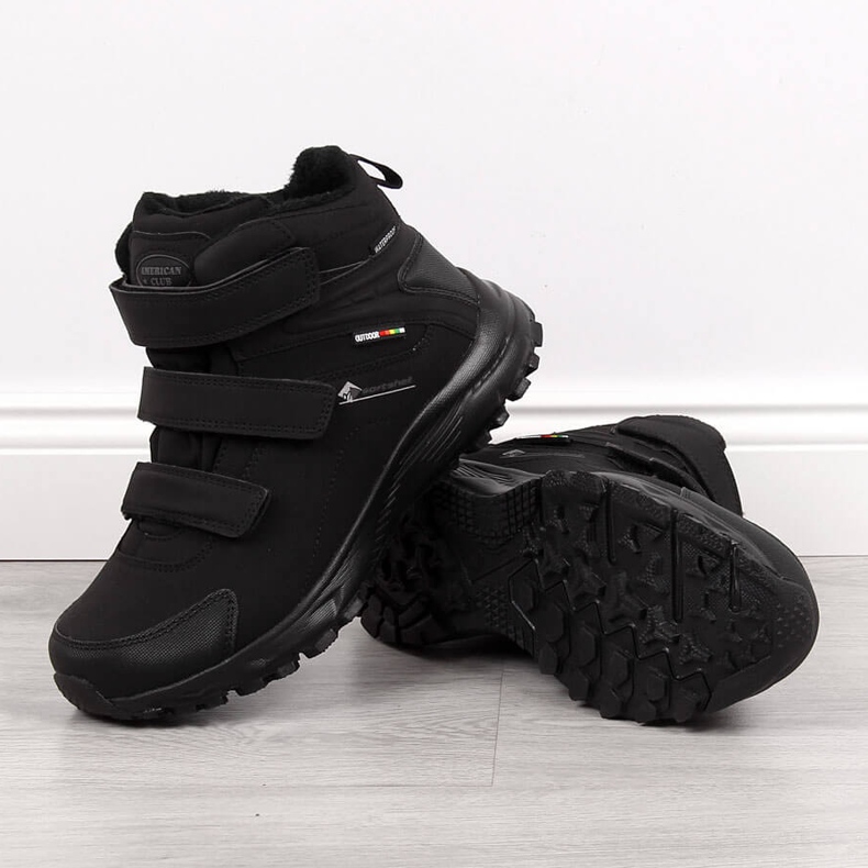 Black American Club waterproof trekking shoes with velcro 1