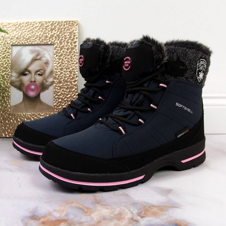 Girls' American Club navy blue waterproof snow boots 2 Girls' American Club navy blue waterproof snow boots 2