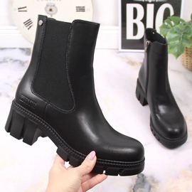 Leather boots workery black insulated Jodhpur boots Big Star KK274492 1
