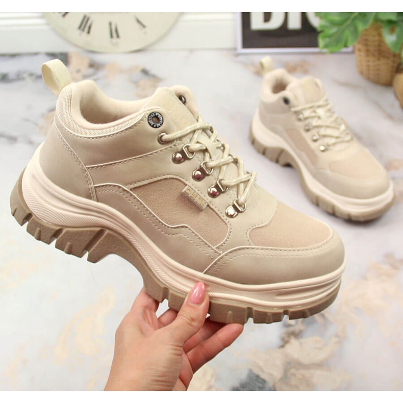 Women's shoes with fleece beige Big Star KK274363 1