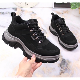 Women's black boots with fleece Big Star KK274364 1