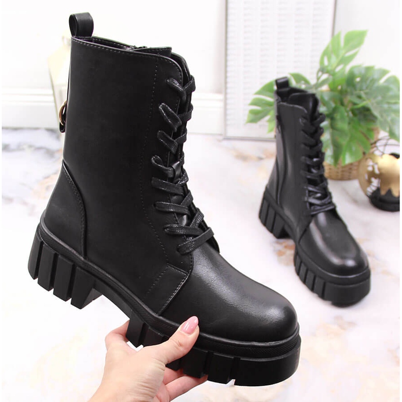 Black insulated black Sergio Leone platform boots 1