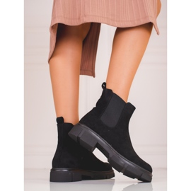 Shelovet black suede Chelsea boots for women 1 Shelovet black suede Chelsea boots for women 1