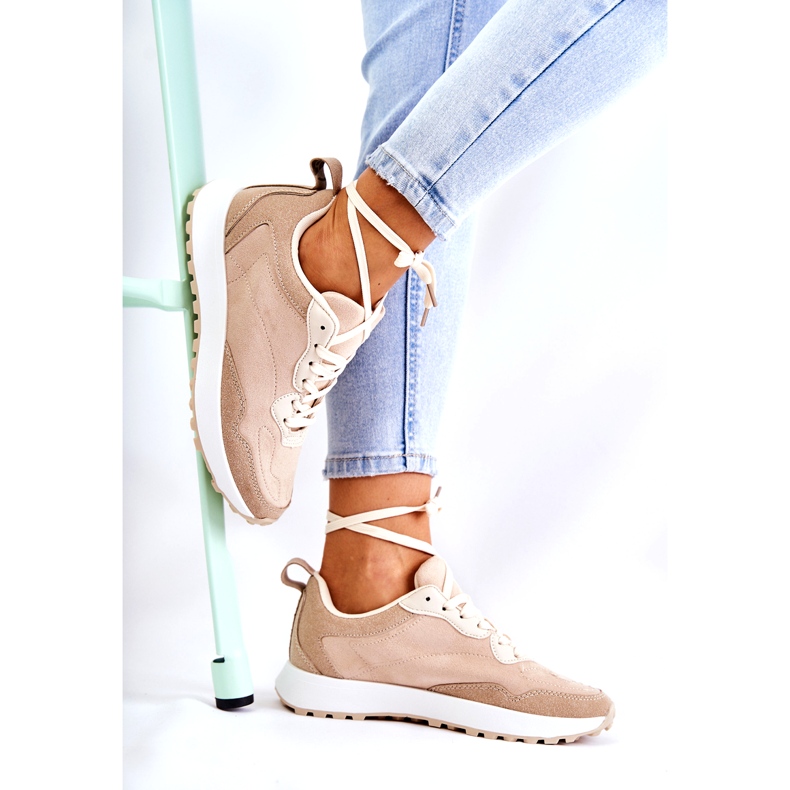 PG1 Women's Suede Sports Shoes Beige Nayla 2 PG1 Women's Suede Sports Shoes Beige Nayla 2