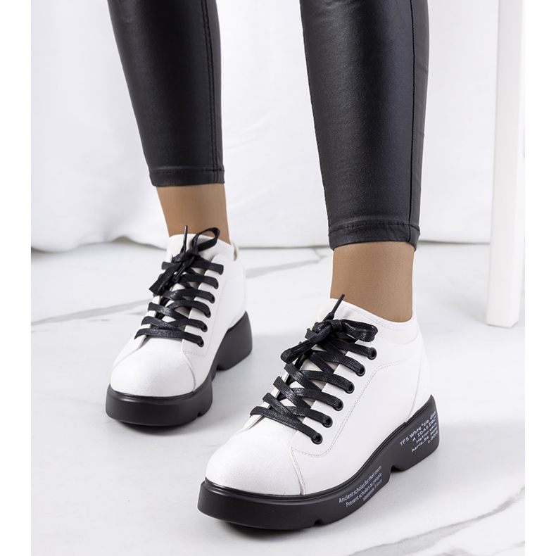 High-heeled white sneakers from Ambly 1