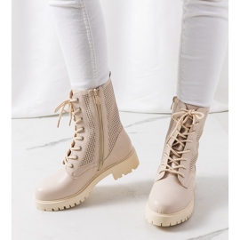 Beige boots on a high Loop sole 1