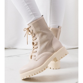 Beige boots on a high Loop sole 2
