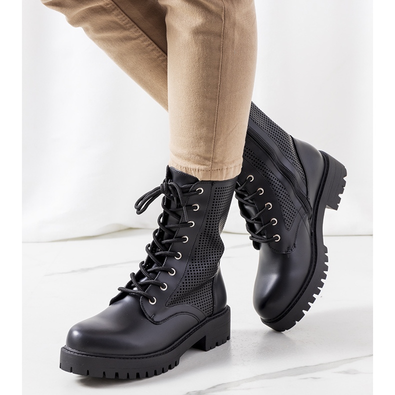 Black boots on a high Loop sole 1