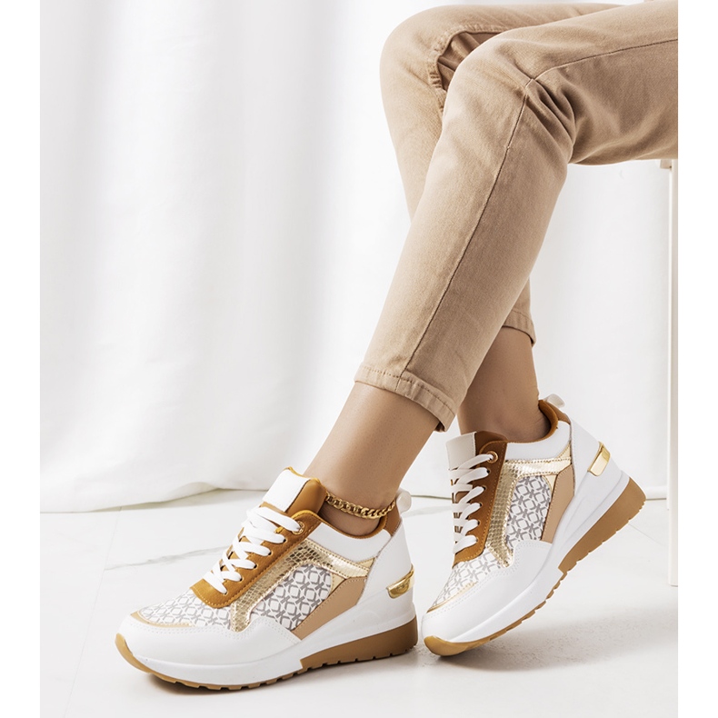 White and brown sneakers from Nanson golden 2