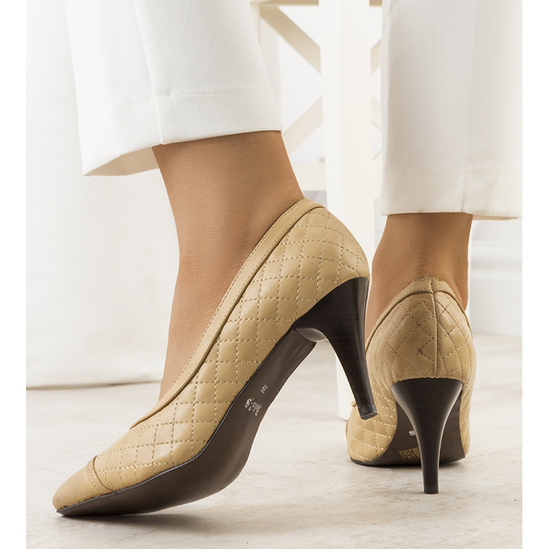 Beige pumps on a Solaro heel 1