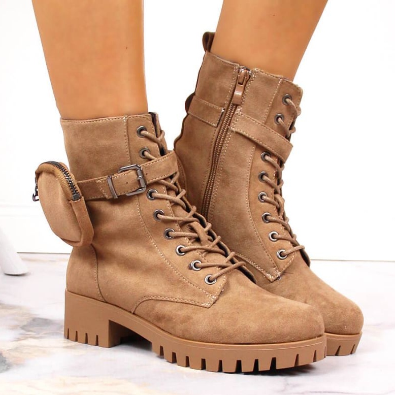 Trappers with a pocket, insulated suede Jezzi W JEZ370 beige 2