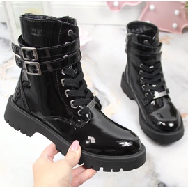 Black insulated black lacquered boots for girls Big Star KK374131 2