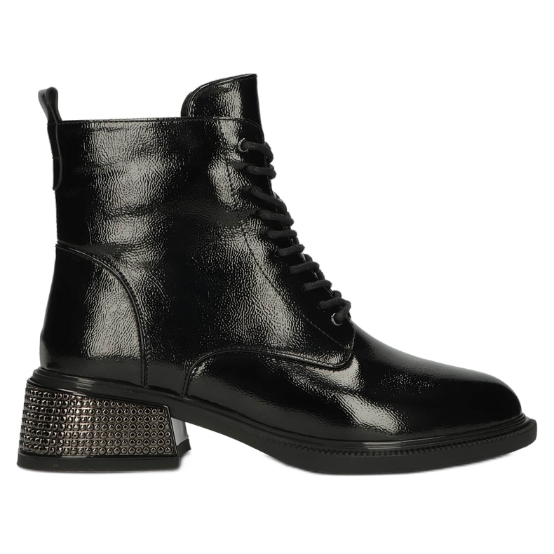 Patent insulated boots with decorative insulated heels Filippo W PAW384 black 1