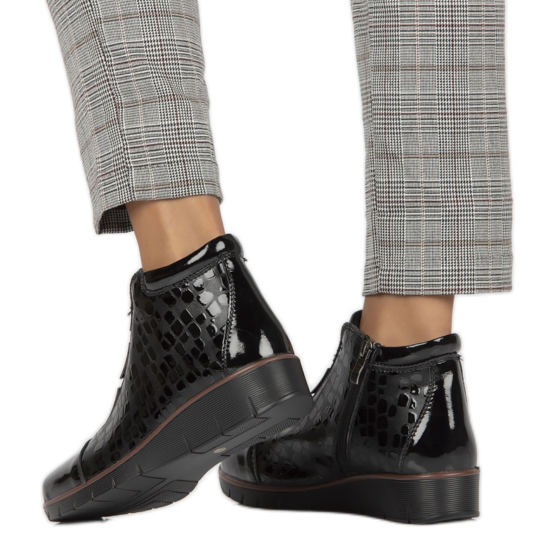 Leather insulated wedge boots Filippo W PAW277A black 1