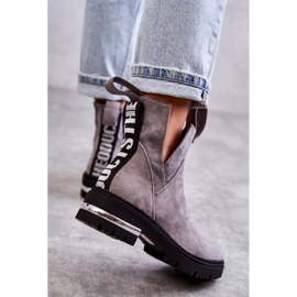PS1 Suede Boots With Cutouts Gray Elvera NC1278 grey 1