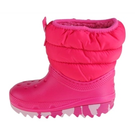 Crocs Classic Neo Puff Boot Toddler 207683-6X0 shoes pink 1