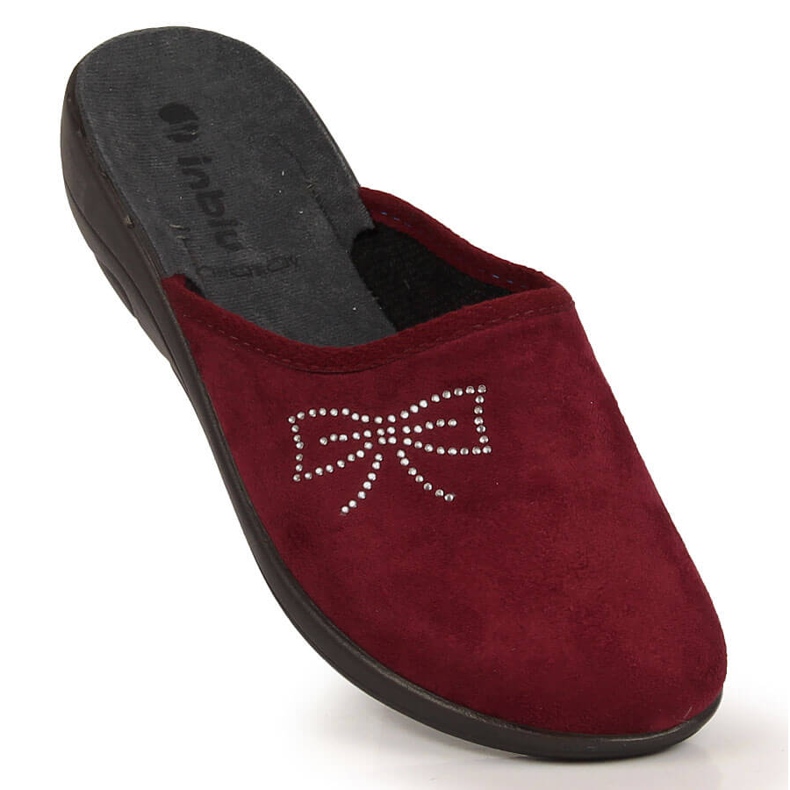 Comfortable women's slippers full of burgundy Inblu red 1