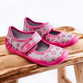 BEFADO S.A. Children's Heart Ballerina Slippers Befado 123X070 Gray-Pink 1
