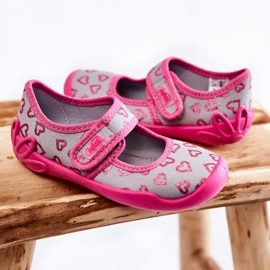BEFADO S.A. Children's Heart Ballerina Slippers Befado 123X070 Gray-Pink 2