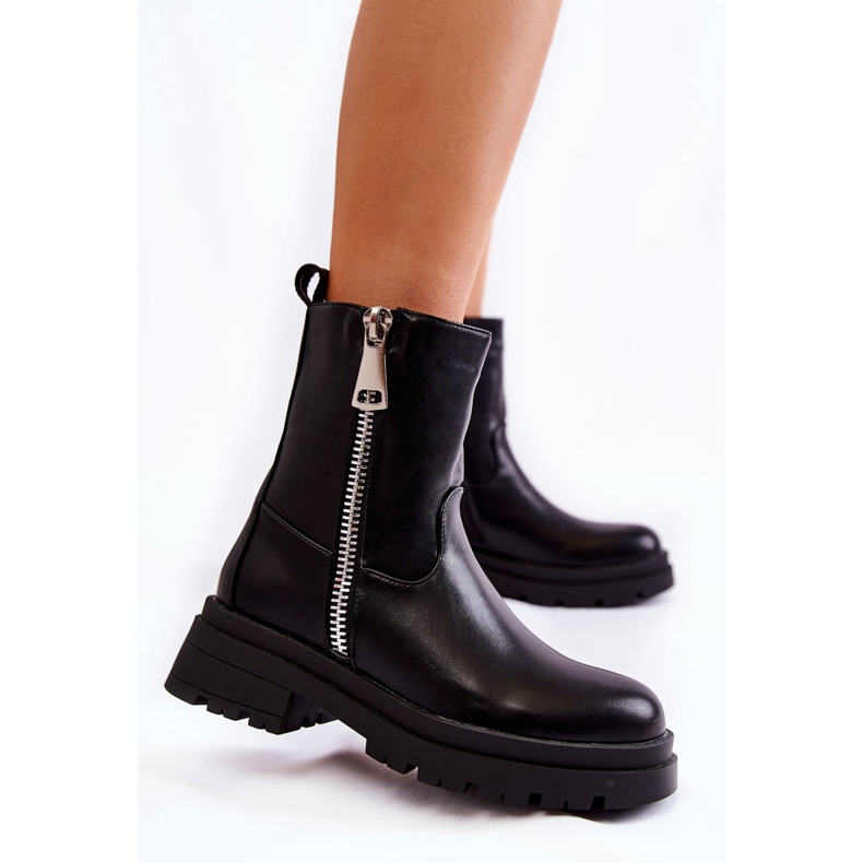 PG1 Women's Black Jette Warm Boots With Zippers 1