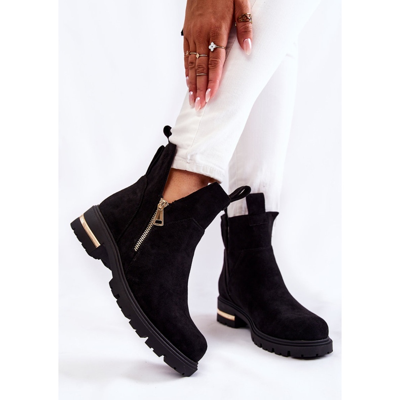 PG1 Black Klarissa Suede Booties With Cutouts 2