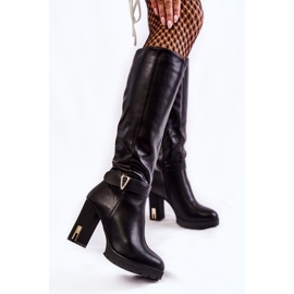 PG1 Classic Black Kornelli Leather Boots On A Bar 2