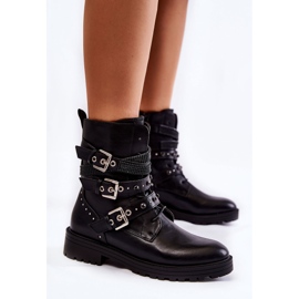 PG1 Women's Warm Boots With Strips Plain Black Lambert 2