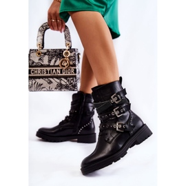 PG1 Women's Warm Boots With Strips Plain Black Lambert 1