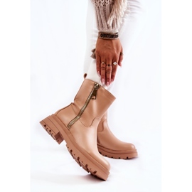 PG1 Women's Nude Jette Warm Boots With Zippers beige 1