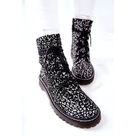 Women's boots Glany Workers Maciejka Black-White 01609-48 1 Women's boots Glany Workers Maciejka Black-White 01609-48 1
