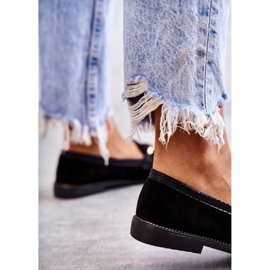 FB2 Women's Suede Loafers With A Chain Black Nails 2