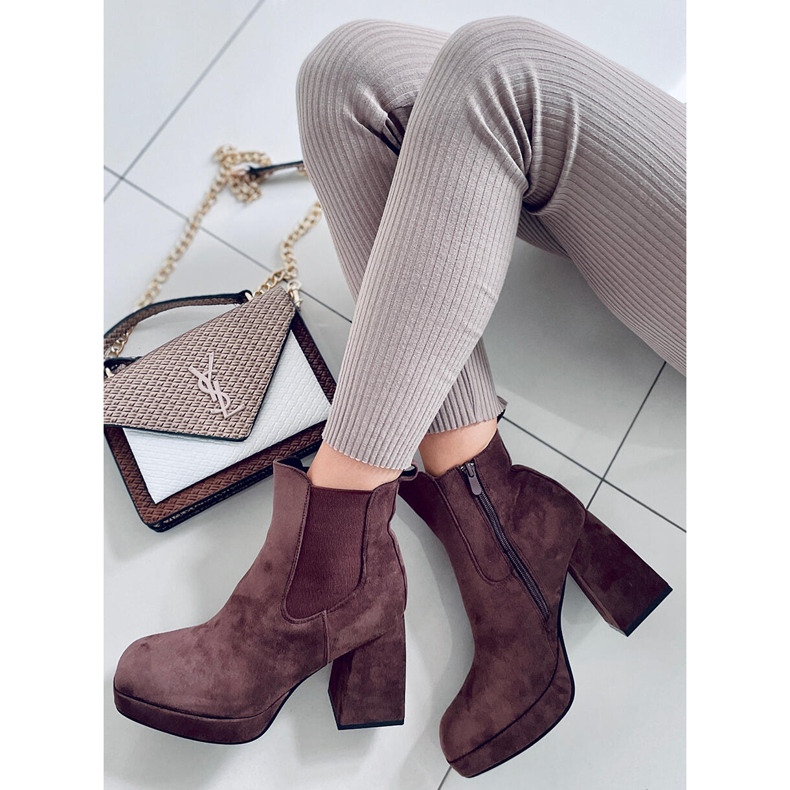 BM Ciara Brown wide heel boots 2