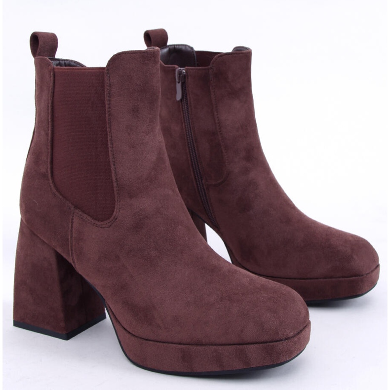 BM Ciara Brown wide heel boots 1