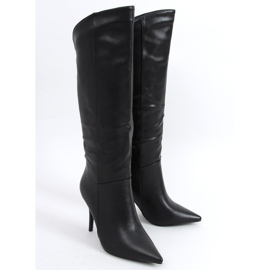 BM Celestine Black grained stiletto boots 2