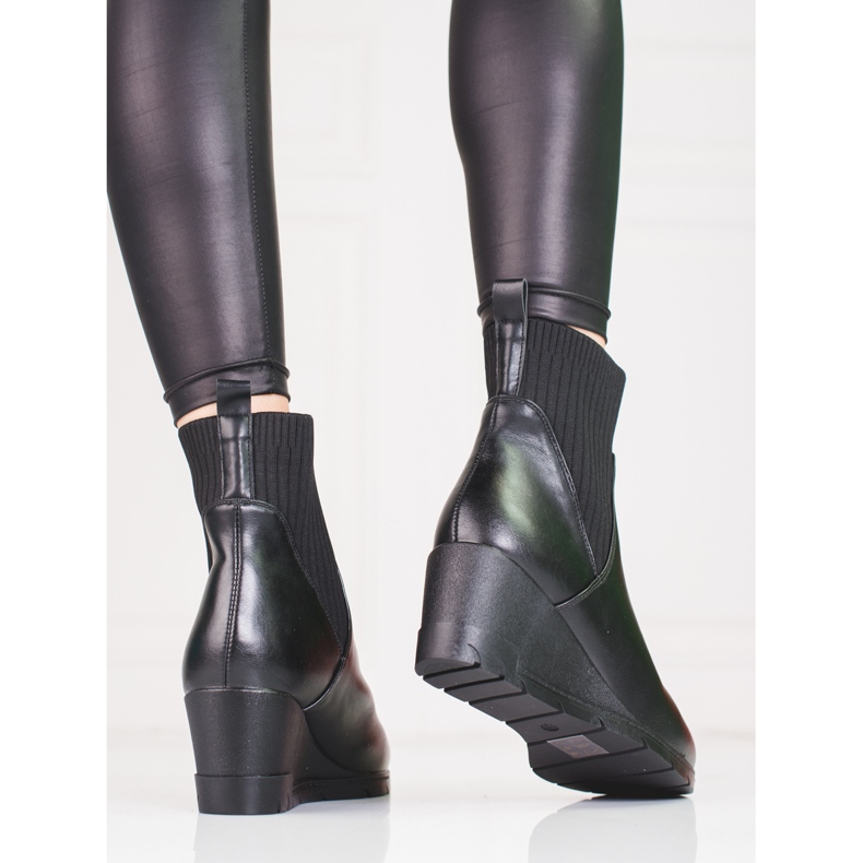 Slip-on boots on the Shelovet wedge black 1