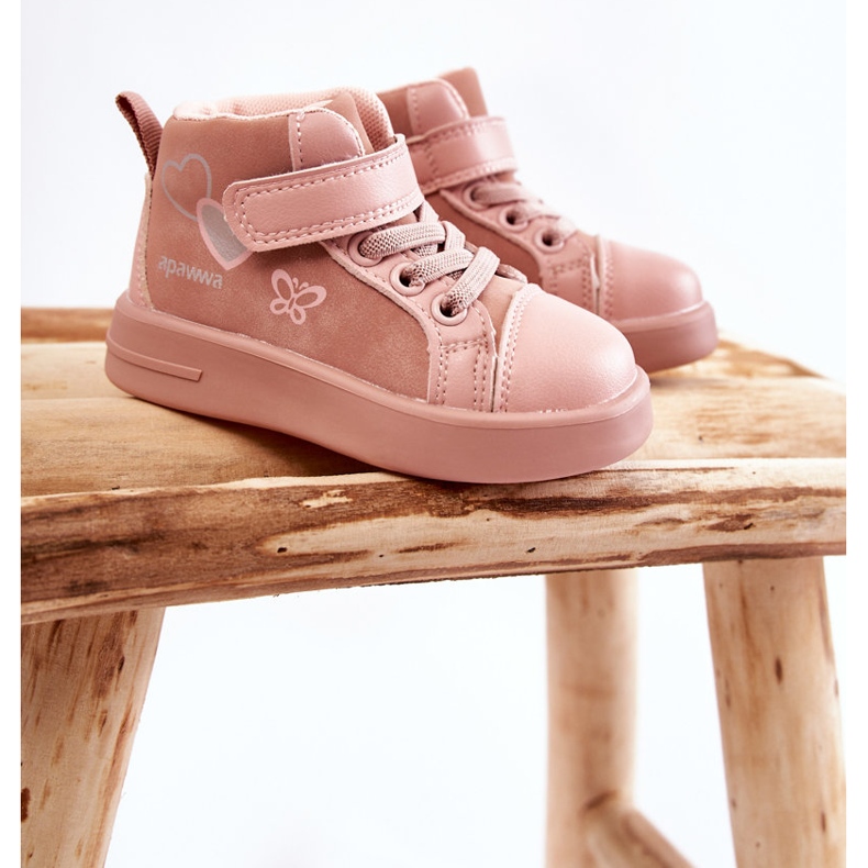 PA1 Children's High Sneakers With Velcro Pink Cheezi 1