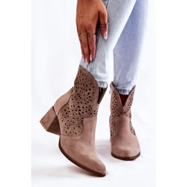 Openwork boots Lewski Shoes 3166 Cappucino brown 1