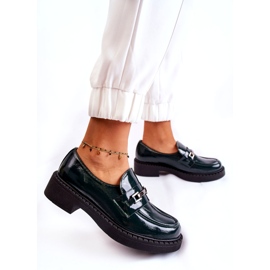 Lemar Women's leather shoes varnished with a silver decoration green 4 Lemar Women's leather shoes varnished with a silver decoration green 4