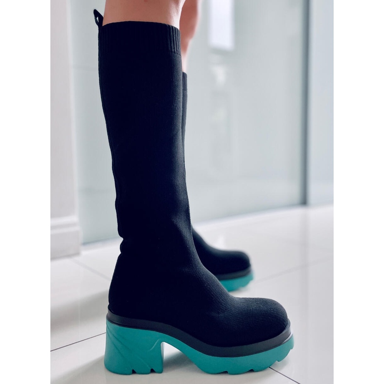 PA1 Sock booties Duff Blue upper black multicolored green 1