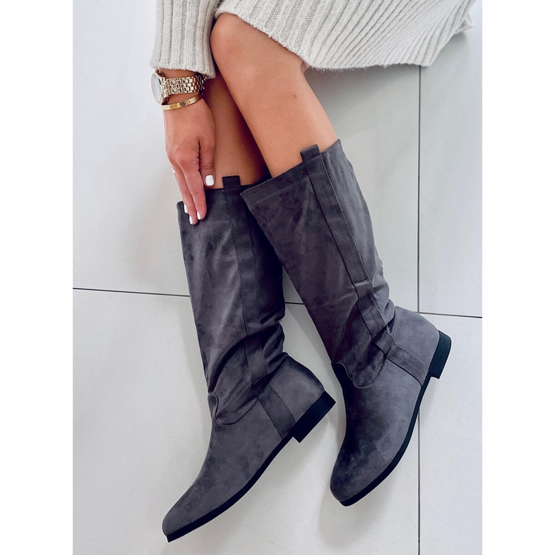 PA1 Flatty Gray flat boots grey 1