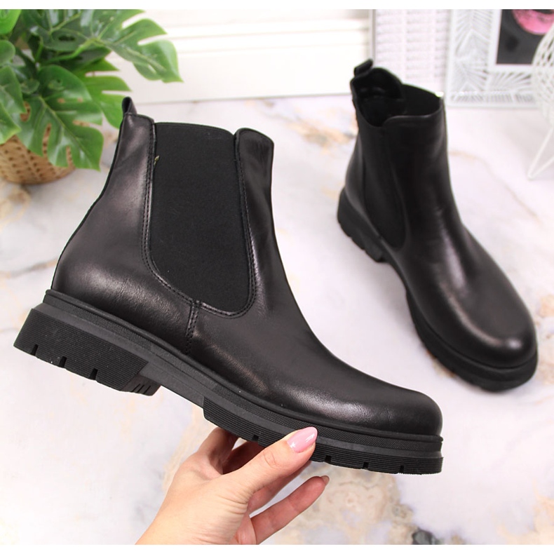 Black Dolce Pietro slip-on leather ankle boots 1